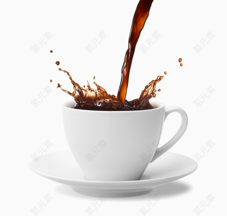 倒出喷溅的咖啡饮料广告高清图片
