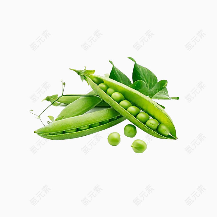 新鲜绿色豌豆PNG元素