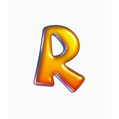 水滴字母R