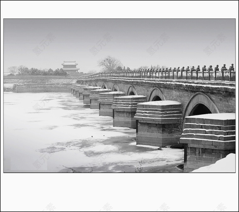 冬季唯美卢沟桥