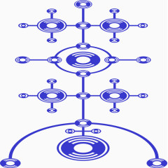 科学几何蓝色圆形图案