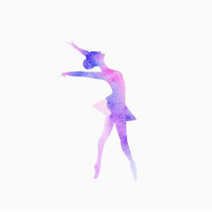 水彩紫色优雅芭蕾舞者