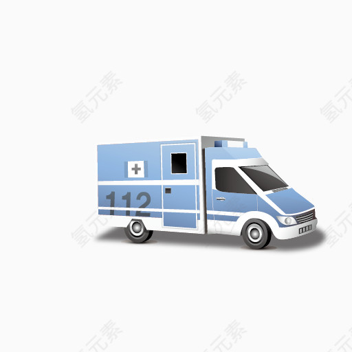 蓝色卡通救护车