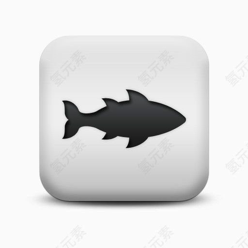 不光滑的白色的广场图标动物动物鱼Animals-Icons