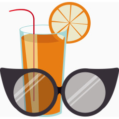 橙汁与眼镜