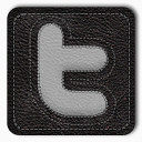 推特白色的Android-Leather-Badges-icons