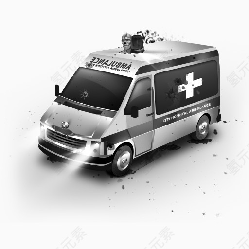 灰色僵尸救护车车Zombie-ambulance-icons