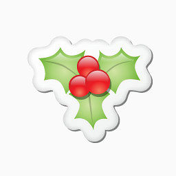 槲寄生浆果Xmas-stickers-icons