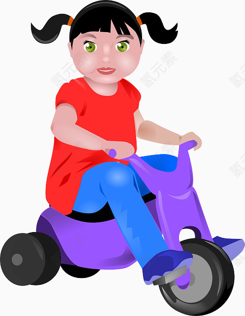 骑着玩具车的小女孩
