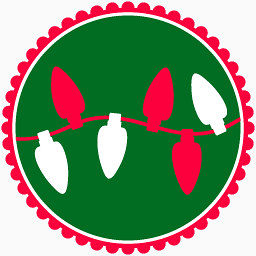 圣诞节灯Green-christmas-social-media-icons