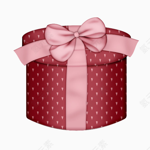 绑粉色彩带礼盒装饰元素