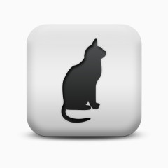 不光滑的白色的广场图标动物动物猫Animals-icons
