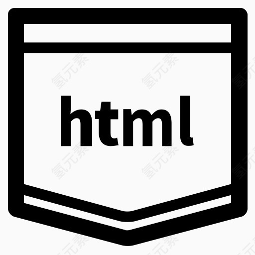代码编码E学习HTML超文本语言线教程学习/编码/教程徽章图标