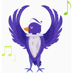 唱歌的紫色小鸟