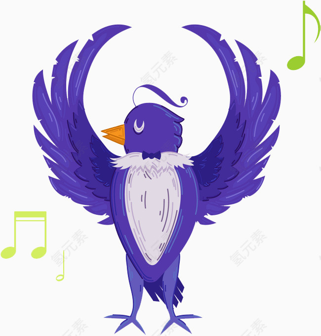 唱歌的紫色小鸟