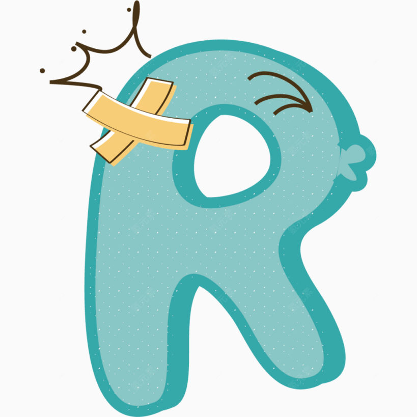 卡通可爱彩色字母R   下载