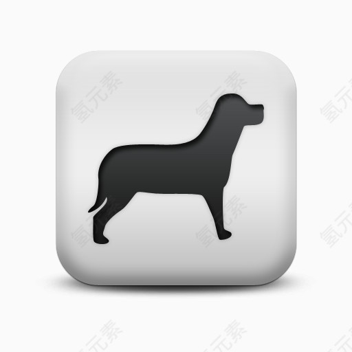 不光滑的白色的广场图标动物动物狗Animals-Icons