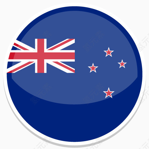 新新西兰Flat-Round-World-Flag-icons