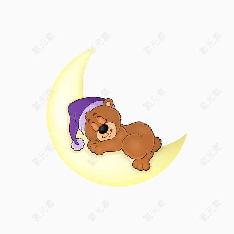 月亮上睡着的小熊