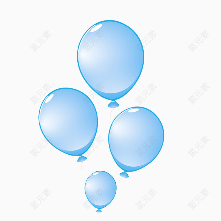气球蓝色卡通
