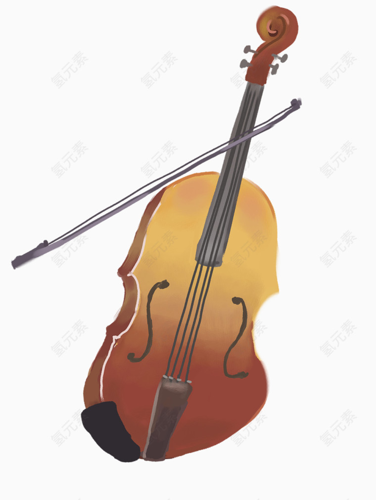 水彩清新小提琴