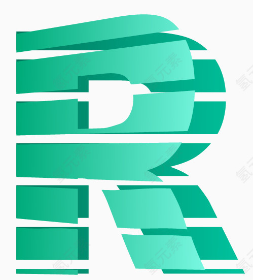 折叠镂空字母R