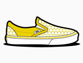 货车明星黄色的鞋van-slip-ons-shoes-icons