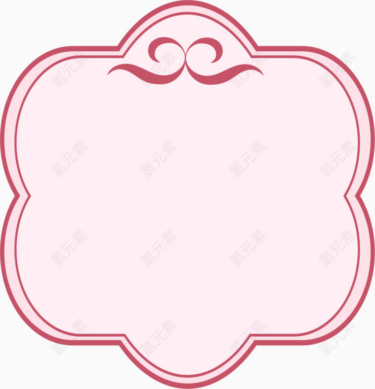 欧式古典粉色边框