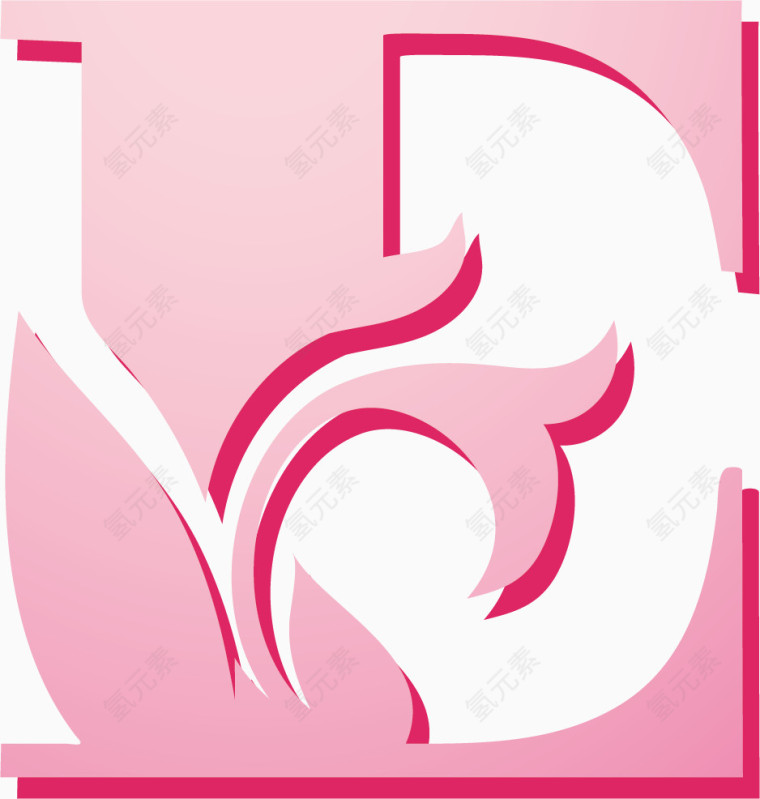 粉色创意字母E