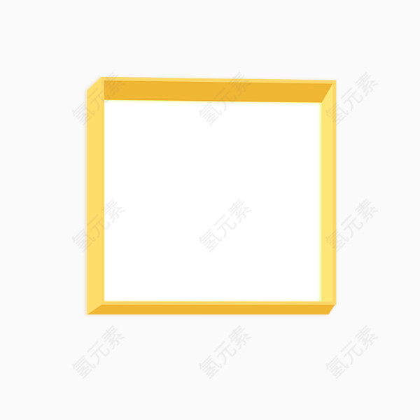 产品框 方框 方形 黄色 立体框