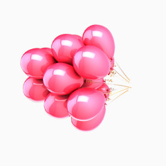 卡通唯美粉色一把气球