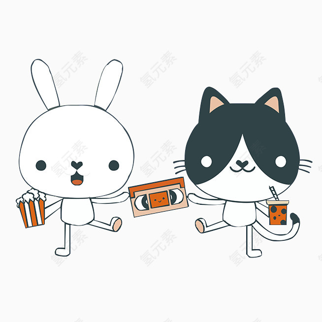 小白兔和小黑猫