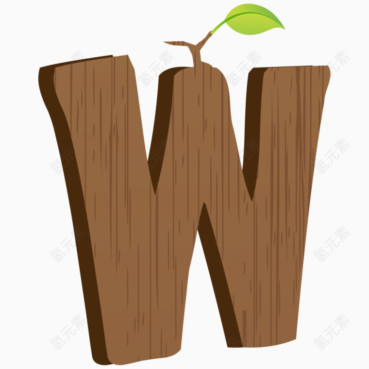 创意木制英文字母W
