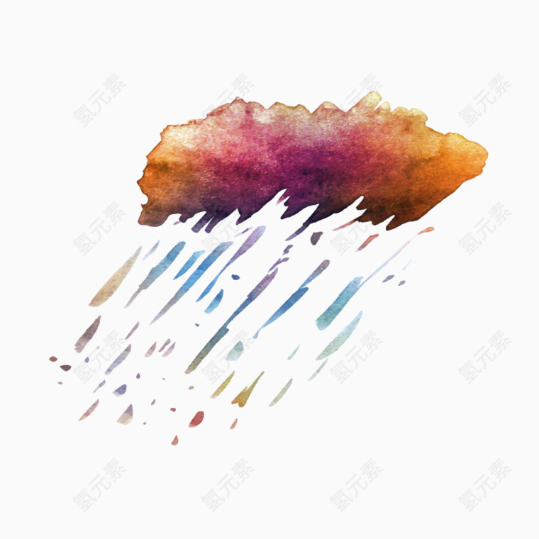 彩绘下雨