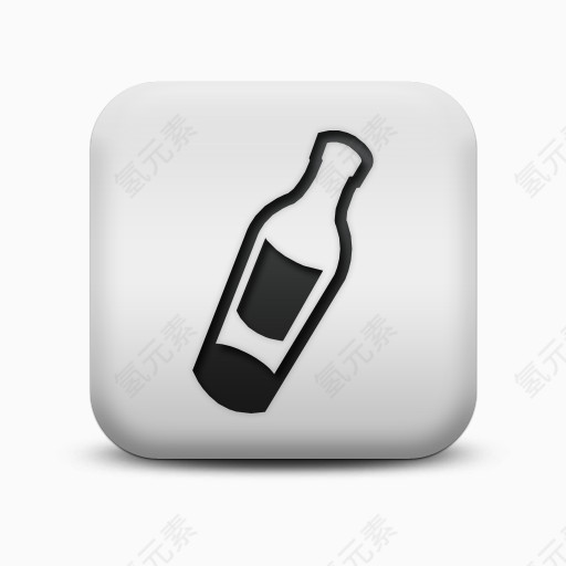 不光滑的白色的广场图标食物饮料喝瓶Food-beverage-icons
