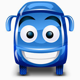 公共汽车蓝色的车happy-bus-icons