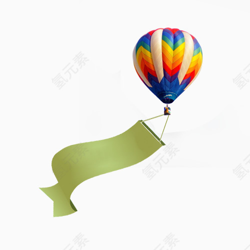 拖着横幅的热气球