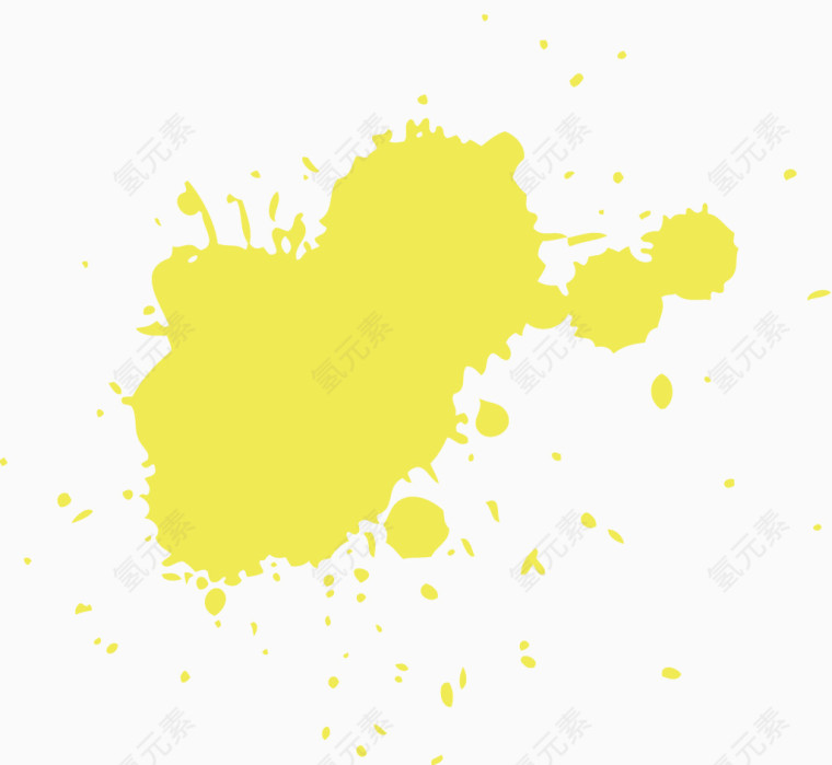 黄色喷绘元素