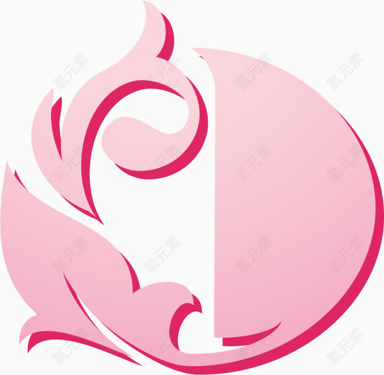粉色创意字母O