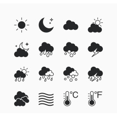简单版的黑色天气图标