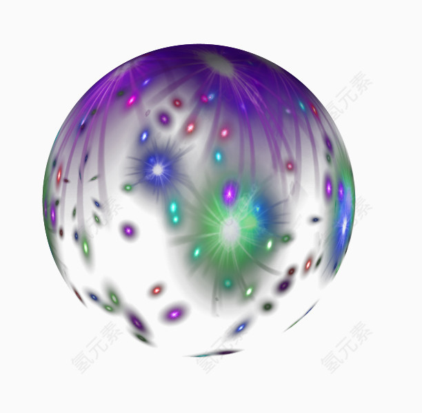 紫色光束球形装饰