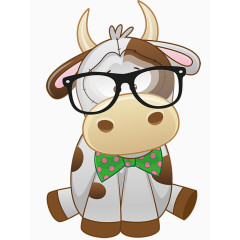 戴眼镜的奶牛
