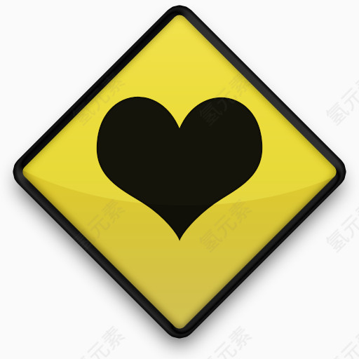 收藏夹心爱标志黄色的路标