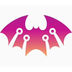 紫红色卡通蝙蝠动物图标