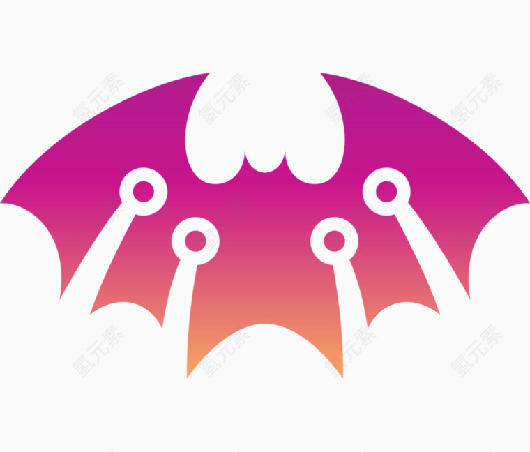 紫红色卡通蝙蝠动物图标