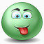 舌头的脸表情符号Green-Emotiocns-Icons