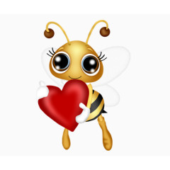 手绘爱心小蜜蜂