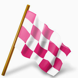 Map Marker Chequered Flag Right Pink Icon