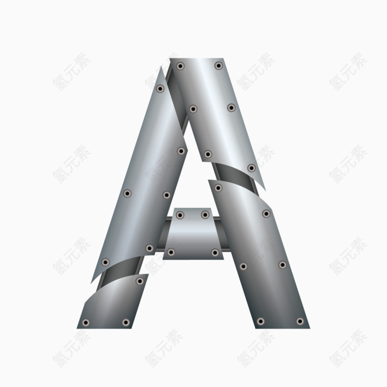 金属质感字母字体A