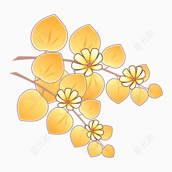 装饰黄色花朵